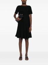 Emporio Armani Short Flared Boat Neck Dress Black