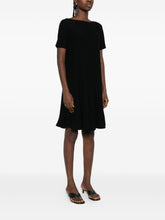 Emporio Armani Short Flared Boat Neck Dress Black