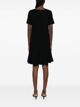 Emporio Armani Short Flared Boat Neck Dress Black