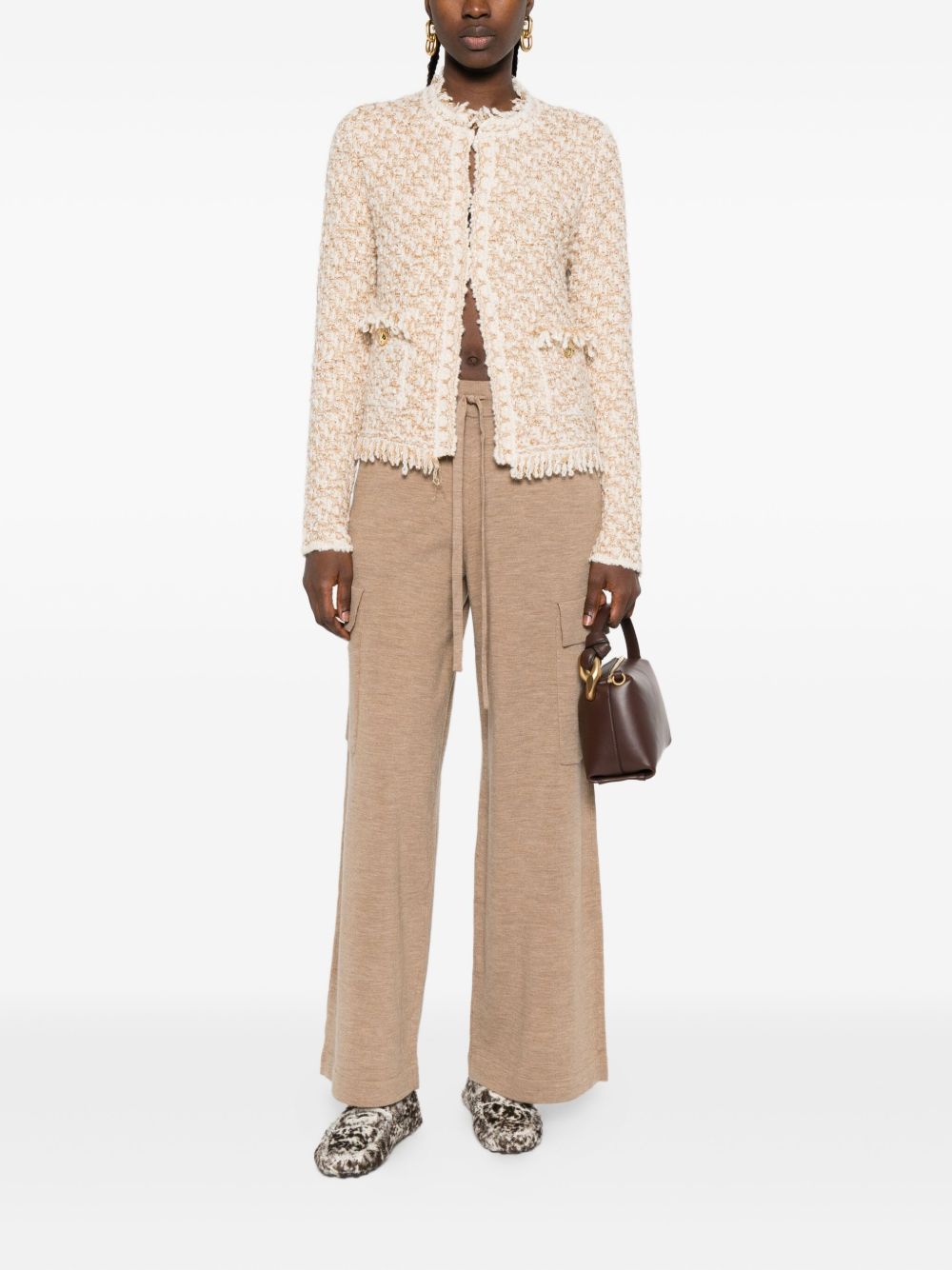 Fabiana Filippi Silk-Blend Wool Jacket in Beige Beige