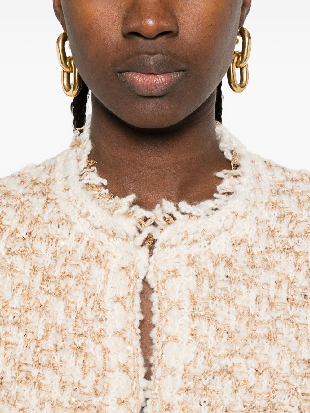 Fabiana Filippi Silk-Blend Wool Jacket in Beige Beige