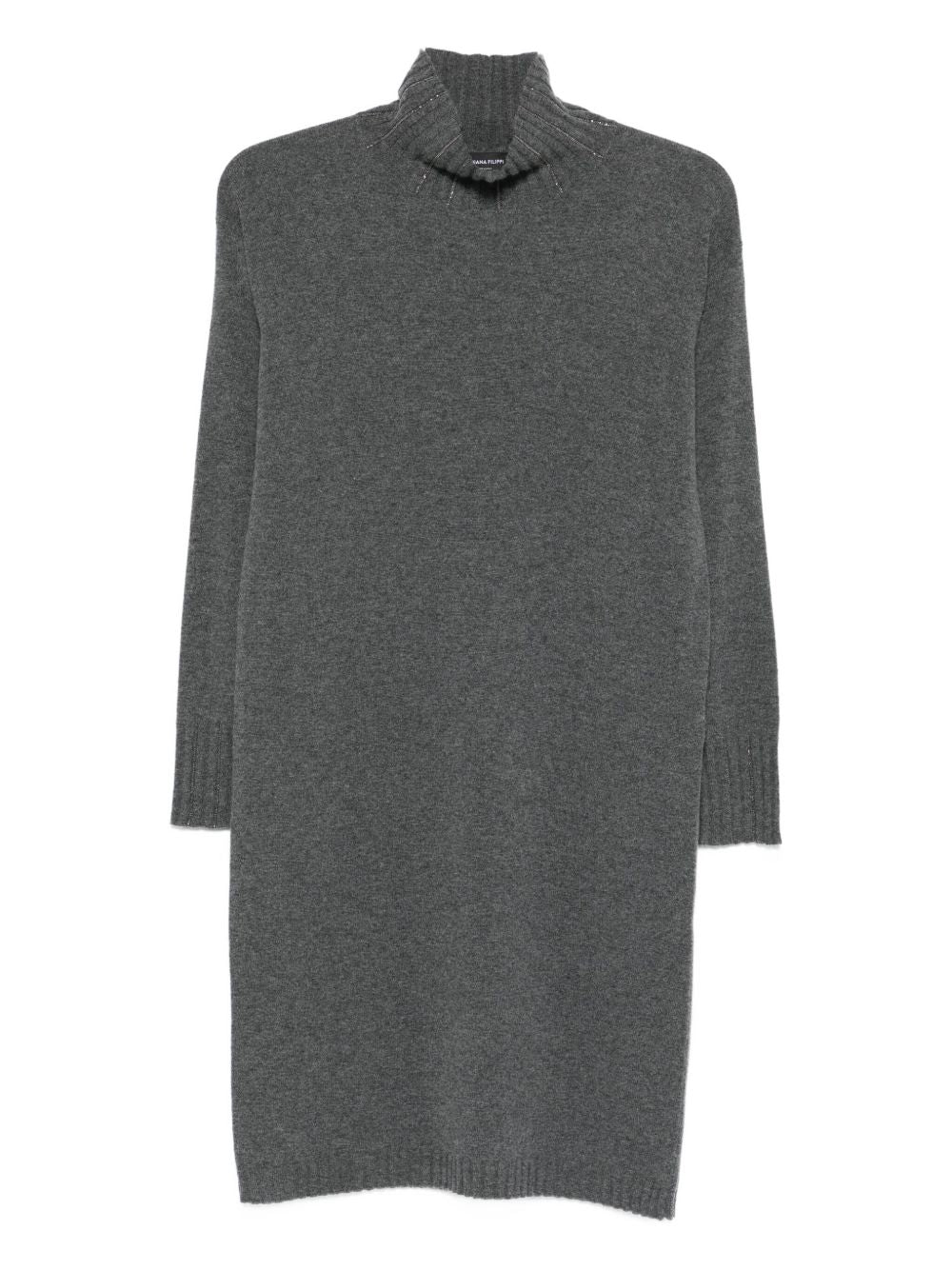 Fabiana Filippi Short Wool and Silk-Blend Dress Grey grey