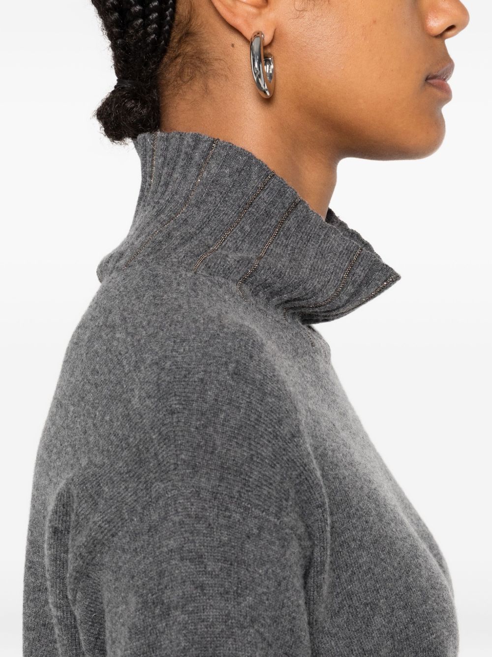 Fabiana Filippi Short Wool and Silk-Blend Dress Grey grey