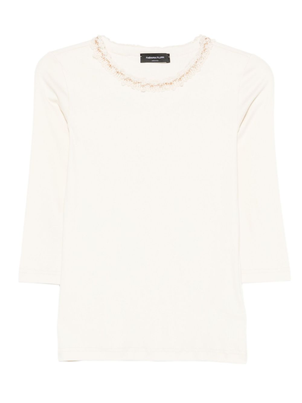Fabiana Filippi White Silk-Blend Crewneck Sweater White