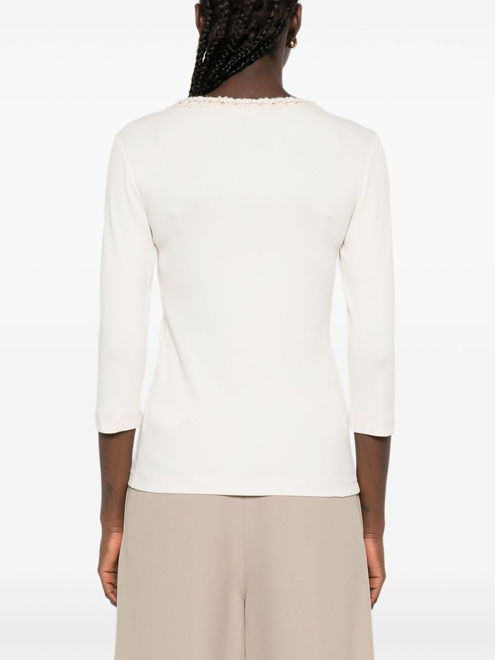 Fabiana Filippi White Silk-Blend Crewneck Sweater White