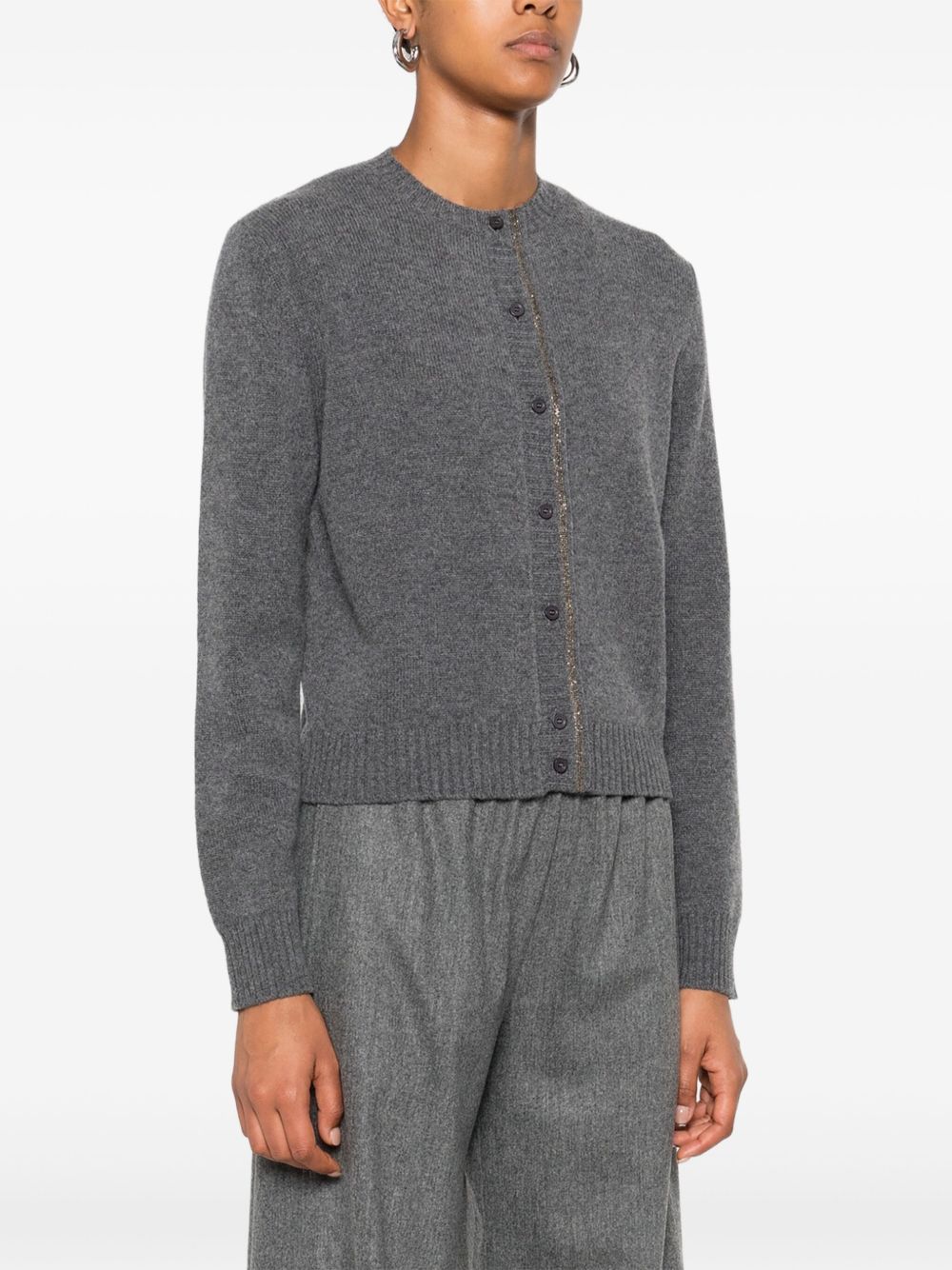 Fabiana Filippi Grey Wool-Blend Silk cardigan Grey