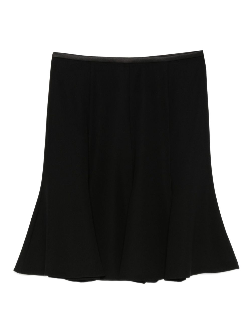 Emporio Armani Flared Black Skirt with Concealed Zip Black