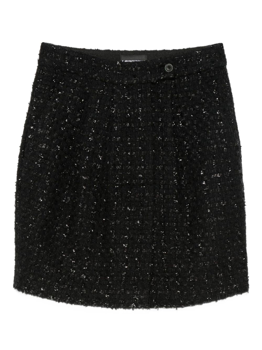Emporio Armani Tweed Sequin-Embellished Mini Skirt Black