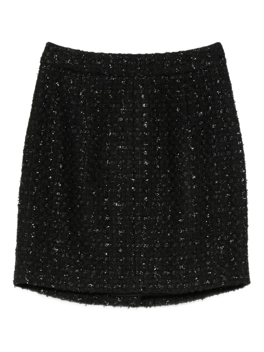 Emporio Armani Tweed Sequin-Embellished Mini Skirt Black