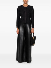 Emporio Armani Cropped Tweed Wool-Blend Blazer Black Black