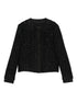 Emporio Armani Cropped Tweed Wool-Blend Blazer Black Black
