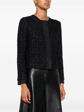 Emporio Armani Cropped Tweed Wool-Blend Blazer Black Black
