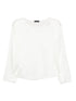 Emporio Armani Silk-Blend Long-Sleeve Top White White
