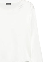 Emporio Armani Silk-Blend Long-Sleeve Top White White