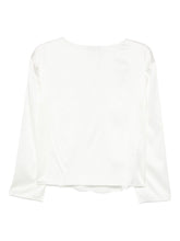 Emporio Armani Silk-Blend Long-Sleeve Top White White