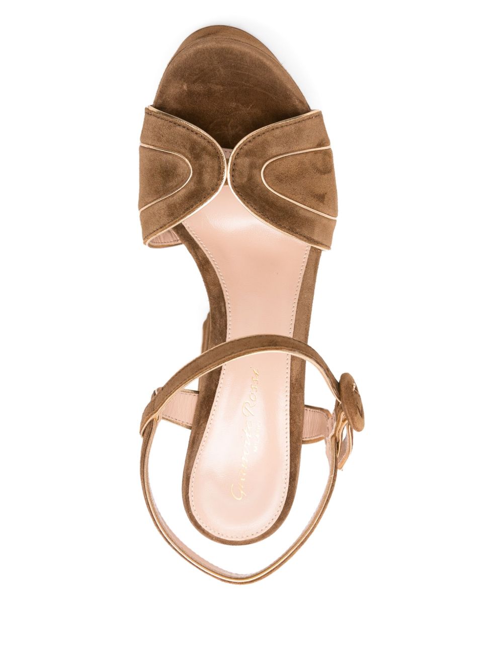 Gianvito Rossi Platform Leather Sandals Brown leather brown