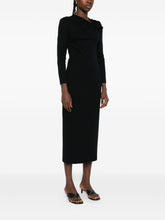 Emporio Armani Bow-Detail Asymmetric Midi Dress Black Black