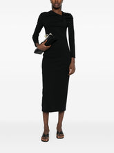 Emporio Armani Bow-Detail Asymmetric Midi Dress Black Black