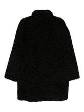 Emporio Armani Long Teddy-Texture Wool-Blend Coat Black black