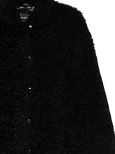 Emporio Armani Long Teddy-Texture Wool-Blend Coat Black black