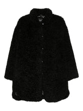 Emporio Armani Long Teddy-Texture Wool-Blend Coat Black black