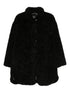 Emporio Armani Long Teddy-Texture Wool-Blend Coat Black black