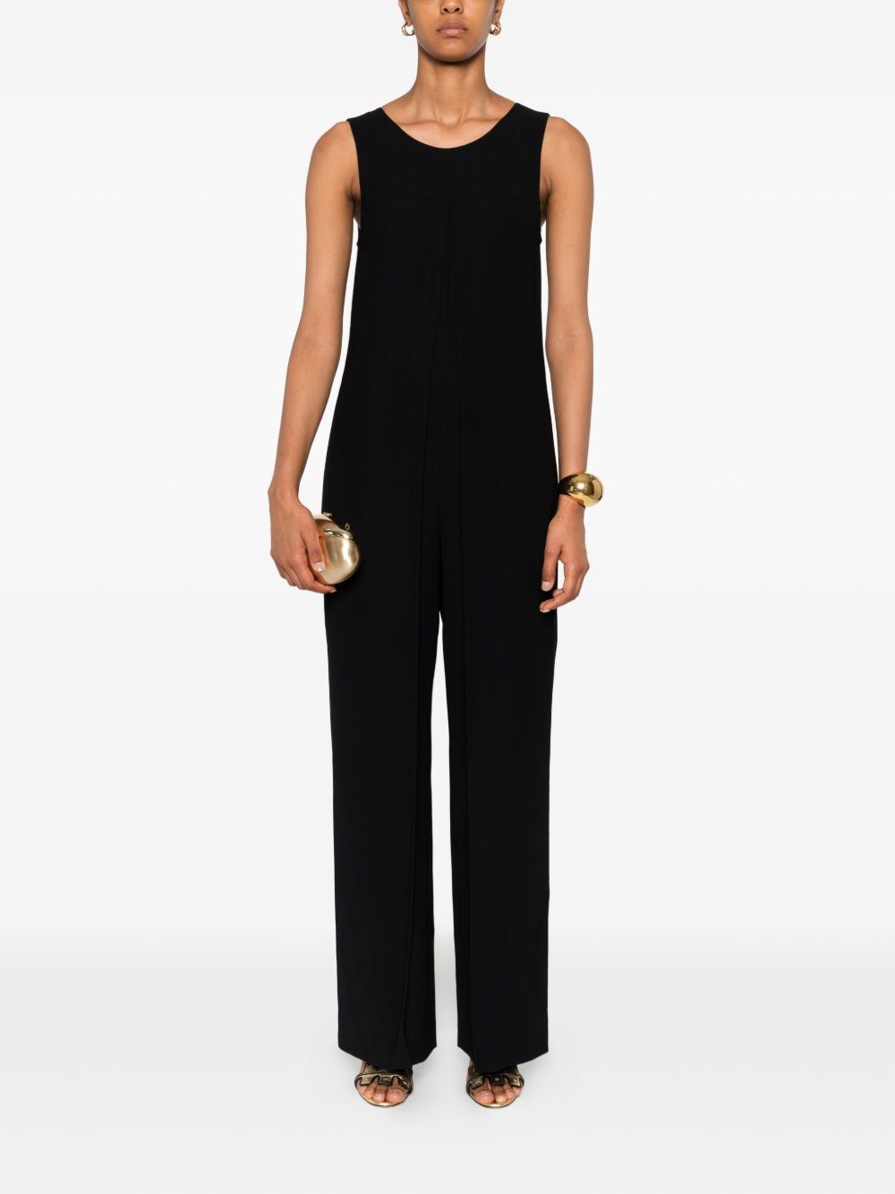 Emporio Armani Sleeveless Long Jumpsuit Black