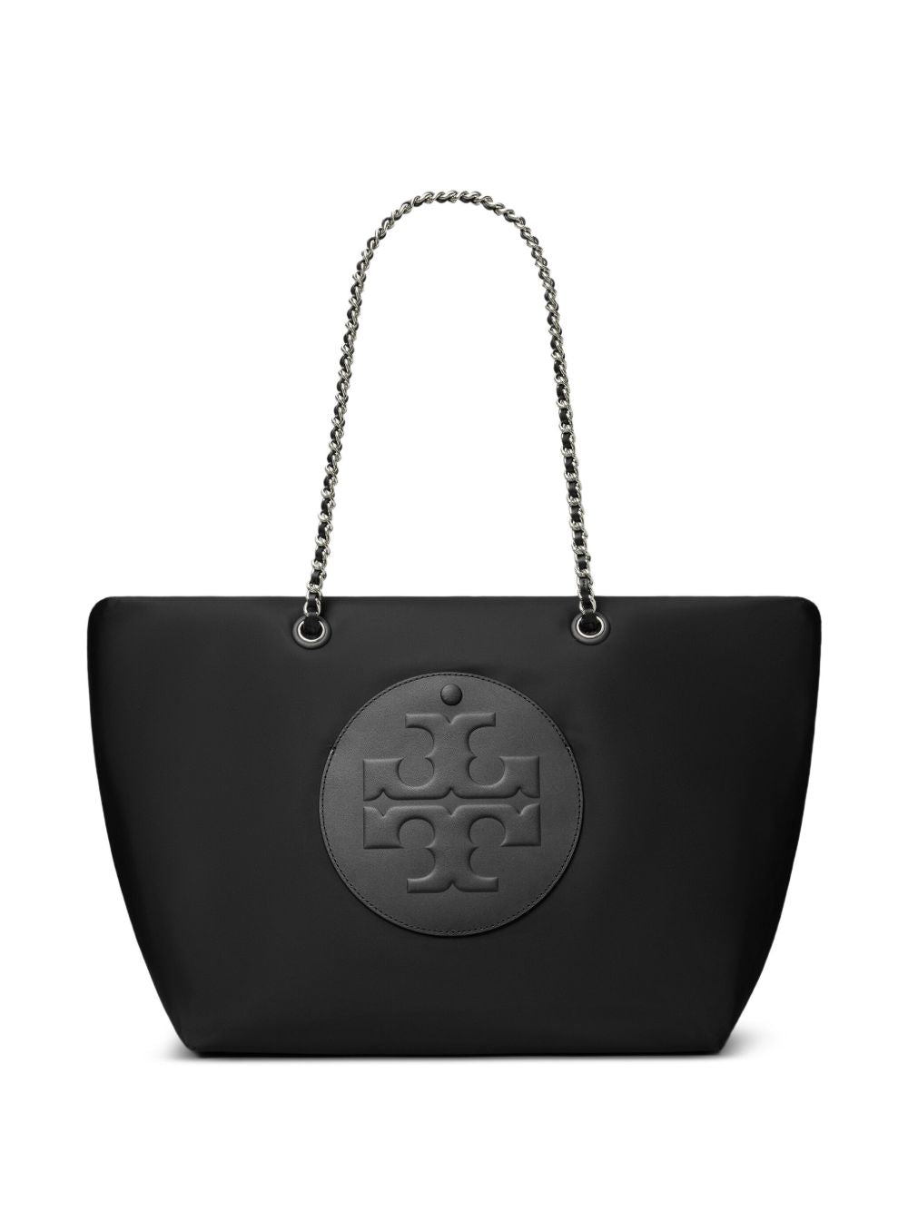 Tory Burch Ella Nylon Shopper Bag with Circular Logo in Black