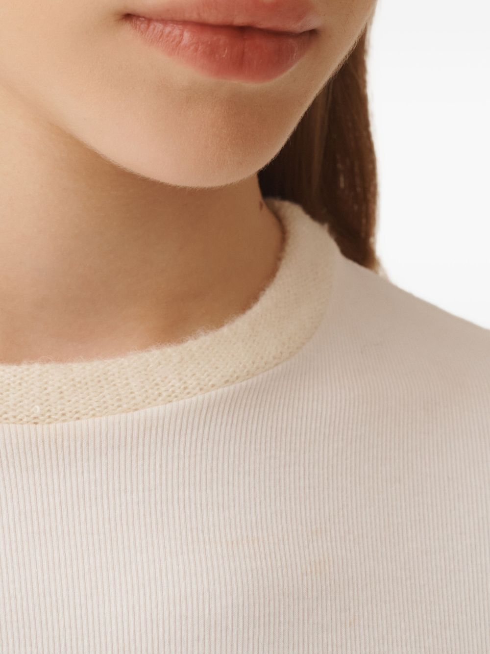 Fabiana Filippi Ribbed Cotton Short Sleeve Top White White