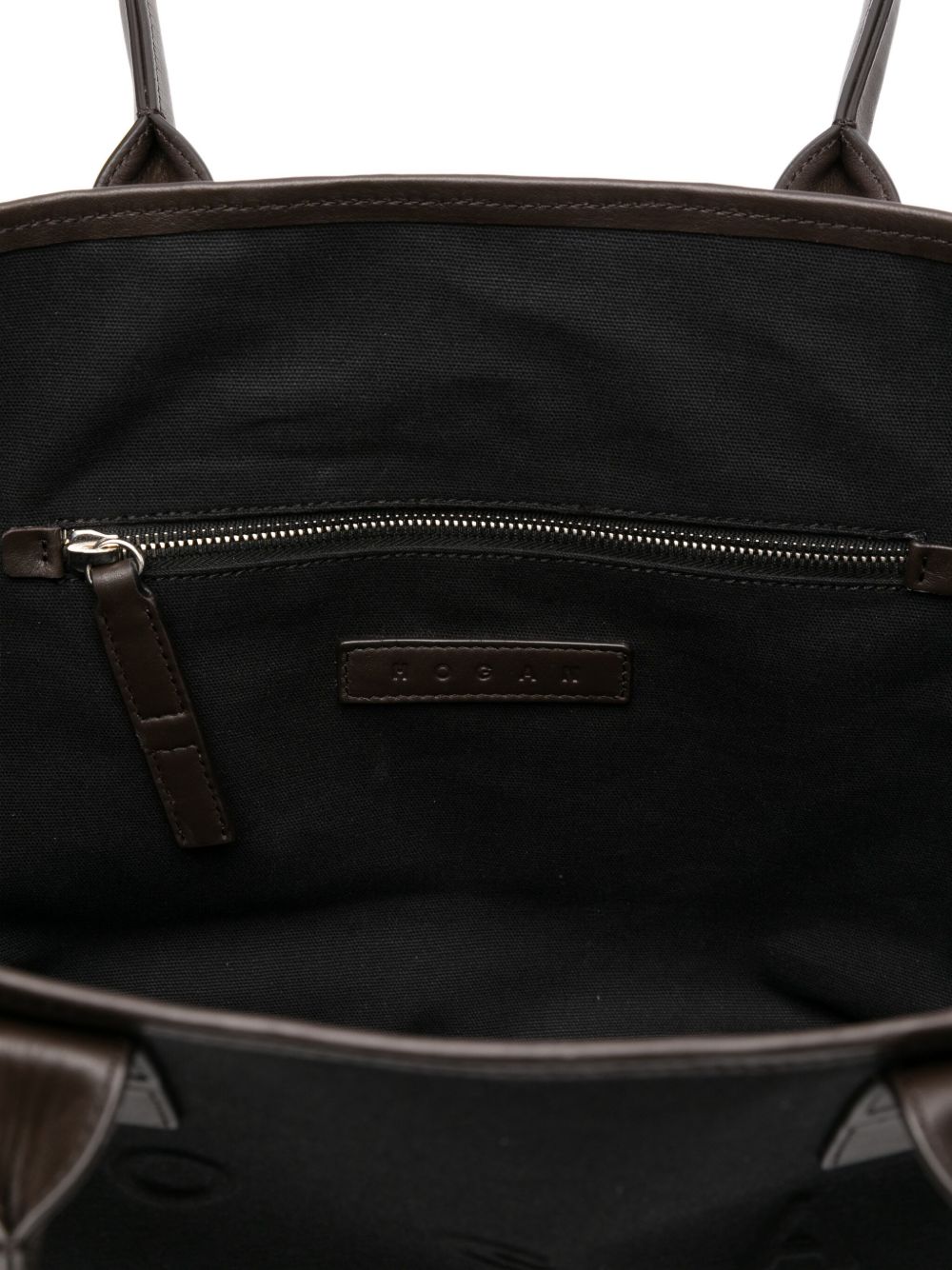 Hogan Pre Pre Script Small Black Leather-Trimmed Tote Bag Black