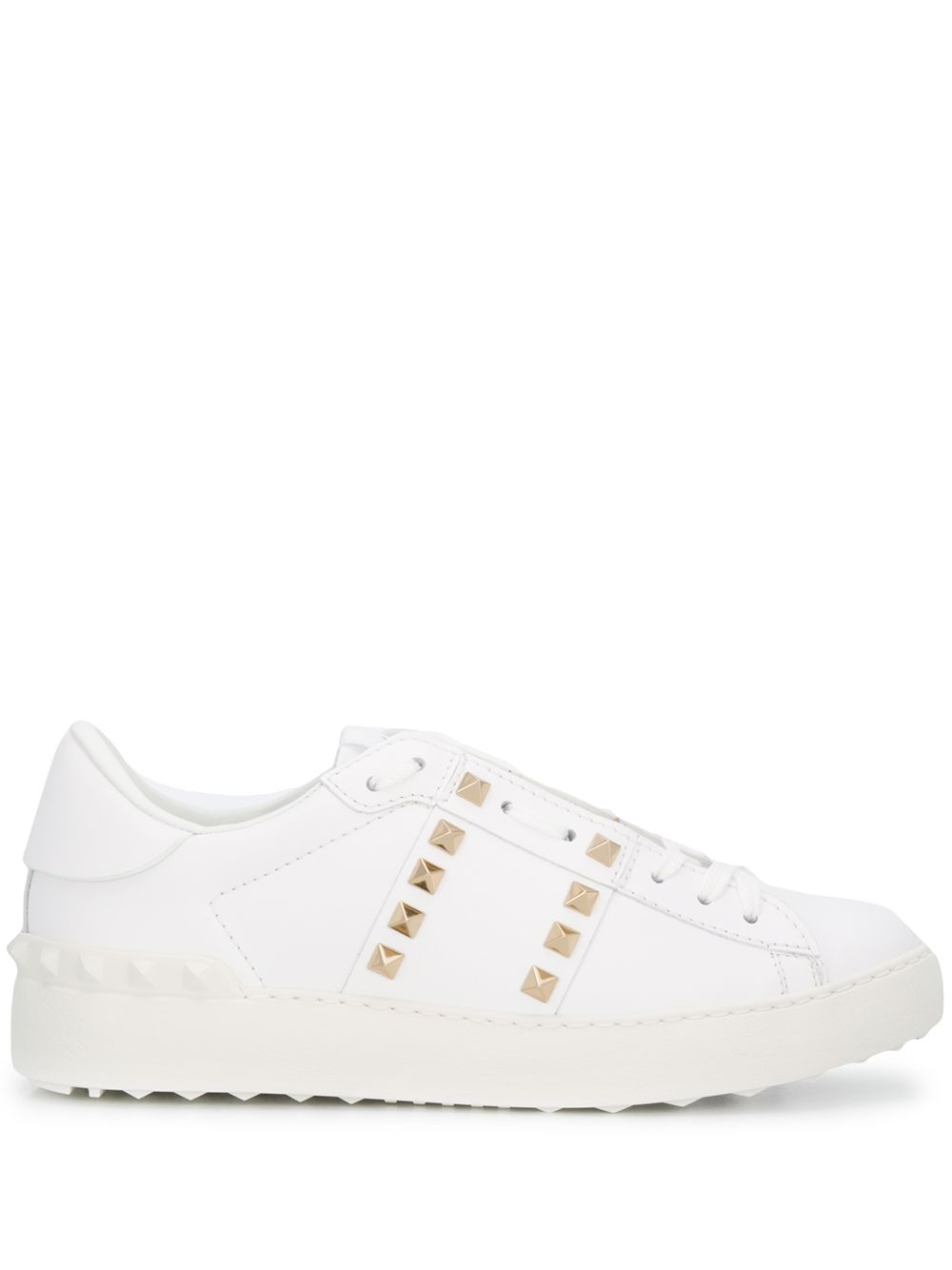 Valentino Garavani Rockstud Untitled Leather Sneakers White