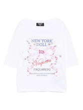 Dsquared2 Printed Cotton Crewneck T-Shirt White White