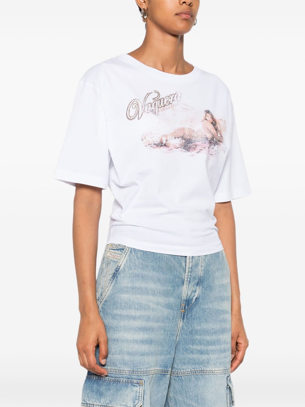 Dsquared2 Logo Graphic Cotton T-Shirt White