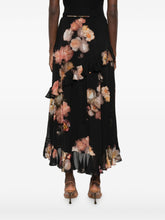 Zimmermann Floral-Print Layered Midi Skirt Black black