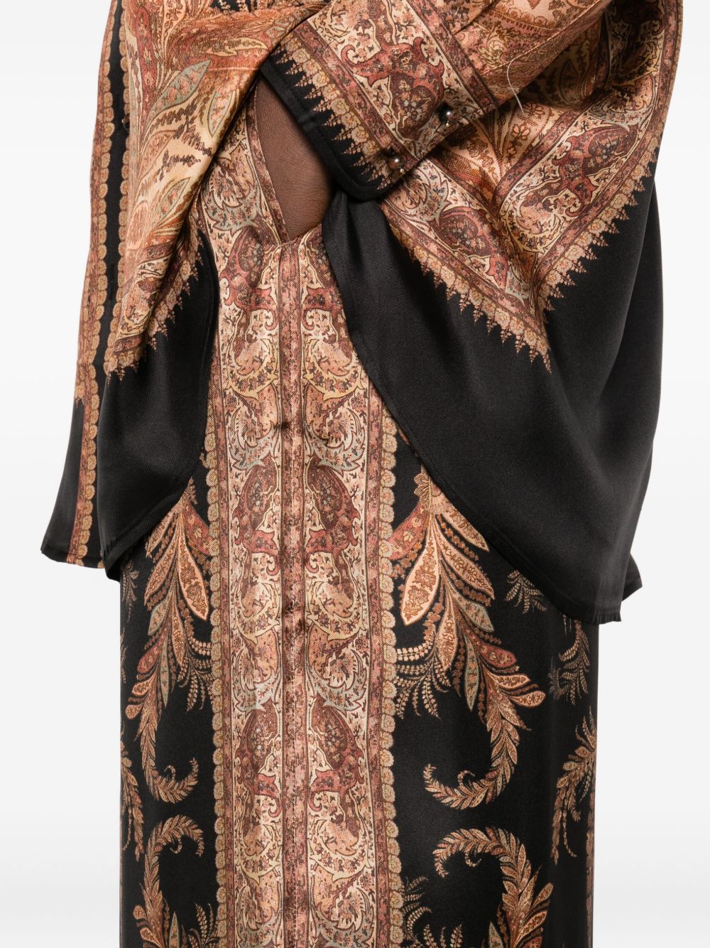 Zimmermann Paisley Silk Drawstring Trousers Black
