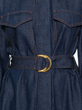 Zimmermann Collared Long Sleeve Cotton Blue Dress Blue