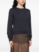 Maison Margiela Wool Crewneck Sweater in Blue Blue