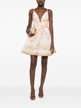 Zimmermann Floral-Print Linen-Silk Midi Dress Beige