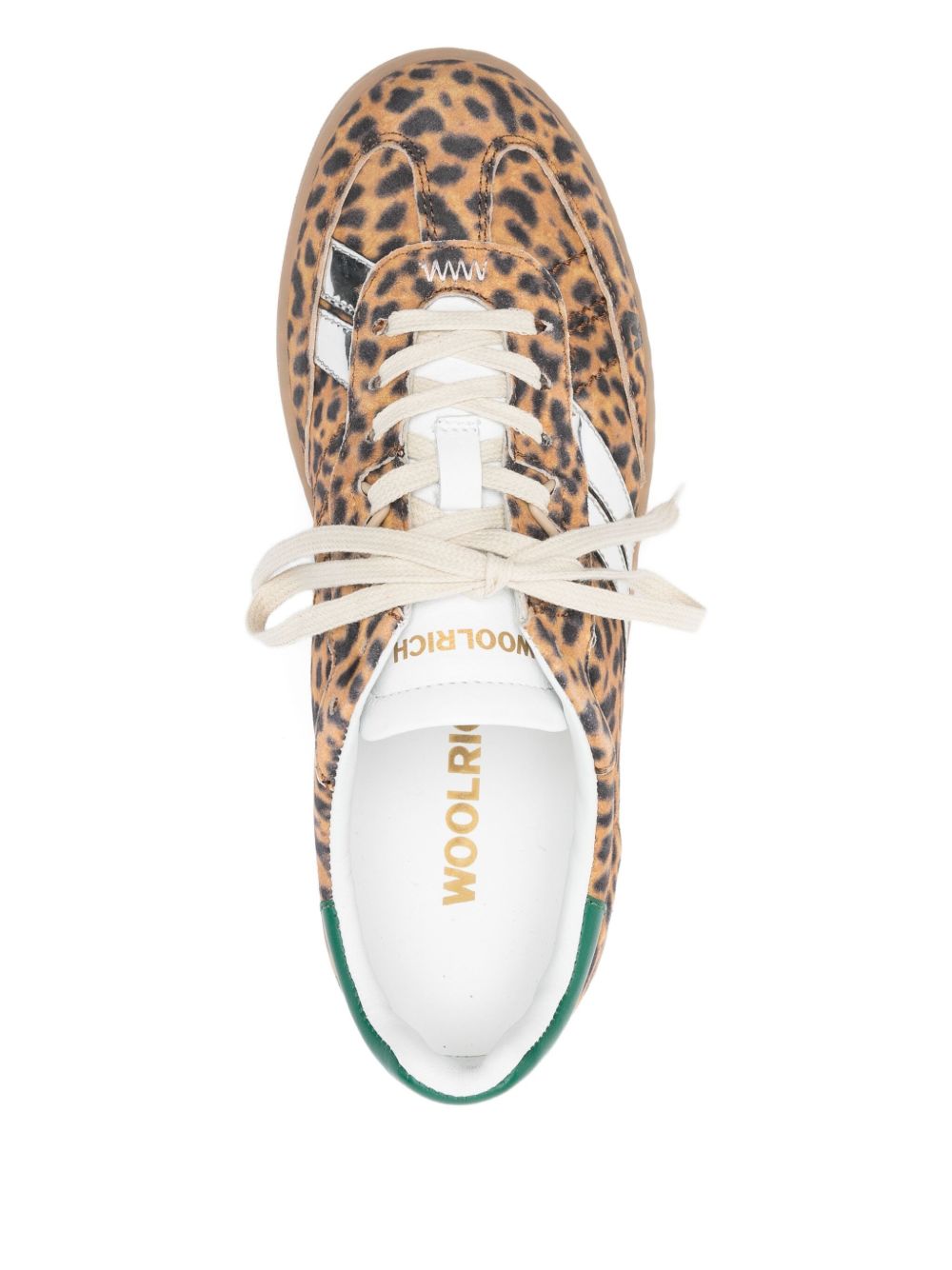 Woolrich Leopard-Print Leather Sneakers Brown