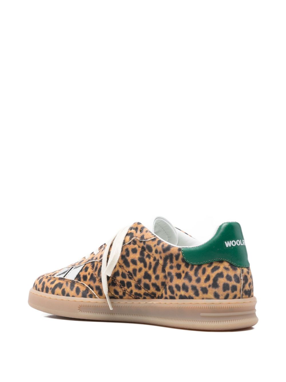 Woolrich Leopard-Print Leather Sneakers Brown