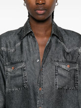 Pierre Louis Mascia Denim Print Silk Shirt Grey