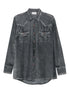 Pierre Louis Mascia Denim Print Silk Shirt Grey