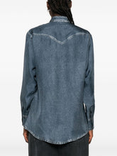 Pierre Louis Mascia Denim Print Silk Shirt Blue