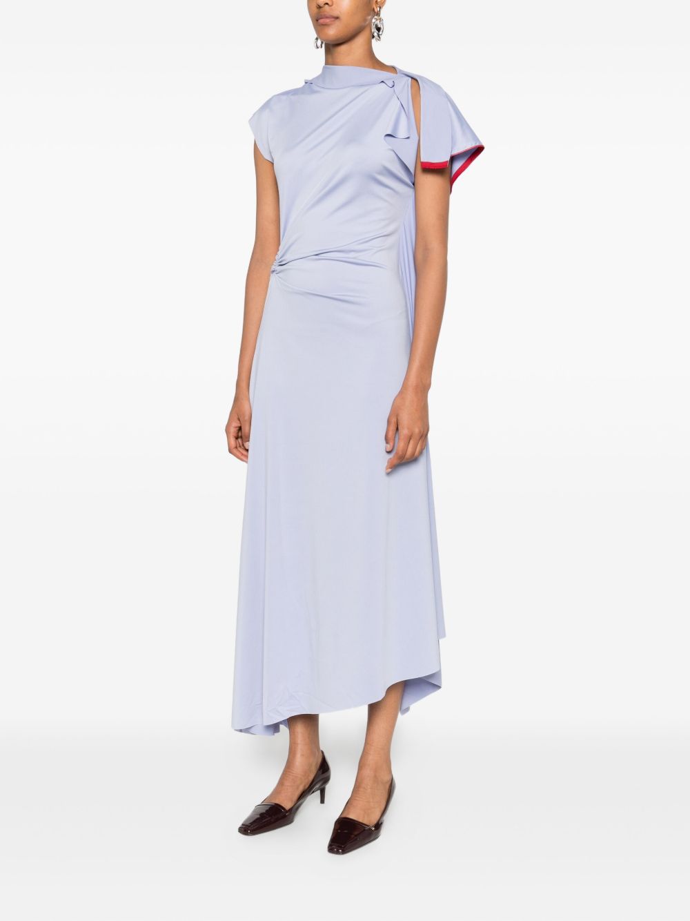 Victoria Beckham Draped Asymmetrical Lilac Dress Lilac