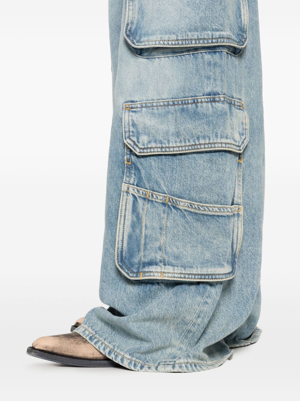 Diesel Clear Blue Cargo Denim Straight-Leg Jeans Clear Blue