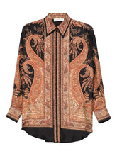 Zimmermann Paisley-Print Silk Shirt Black Black