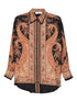 Zimmermann Paisley-Print Silk Shirt Black Black