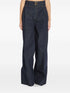 Zimmermann Pleated Wide-Leg Jeans with Gold Buttons Blue