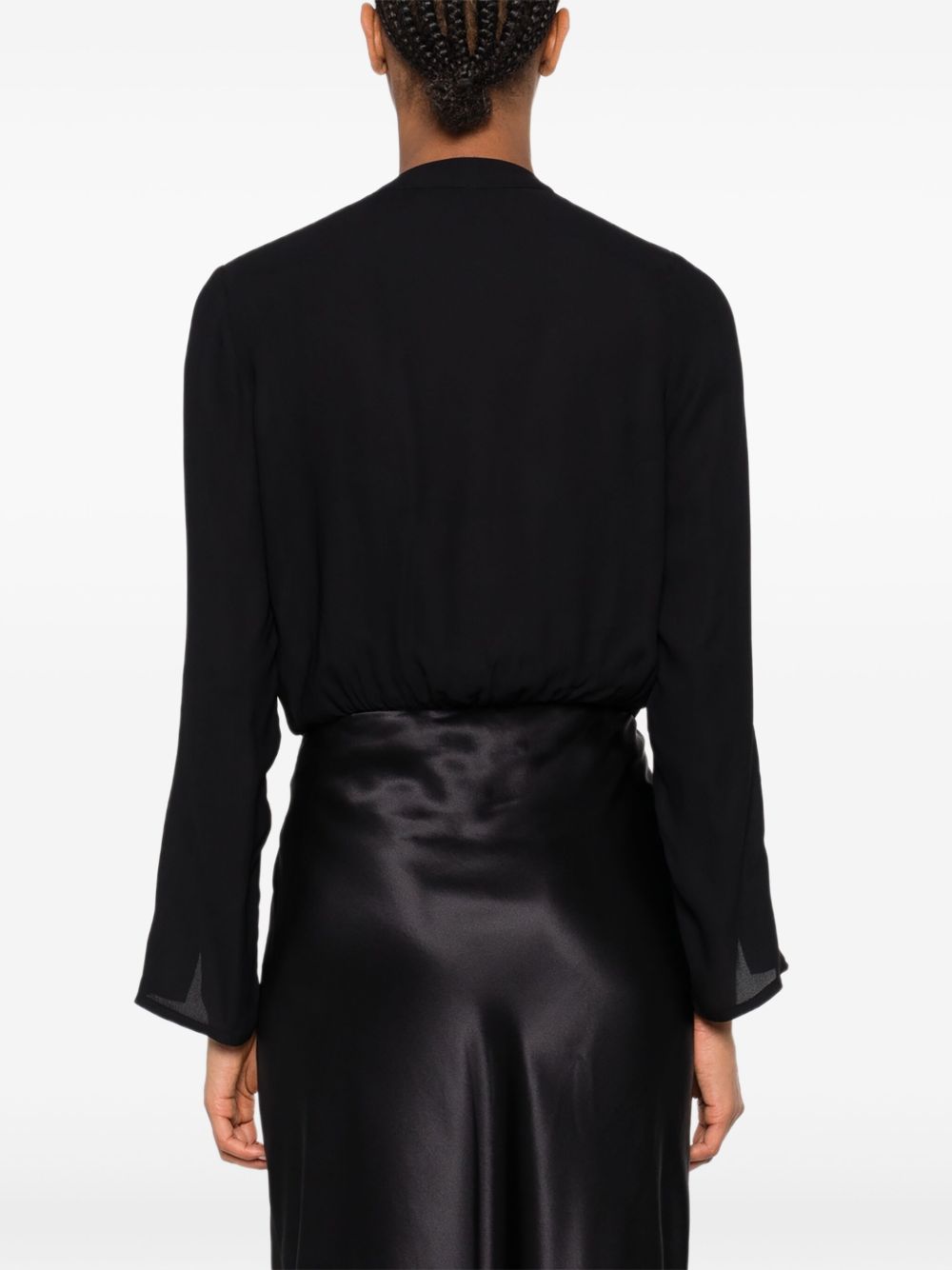 Elisabetta Franchi Long Sleeve Gold Embellished Top Black Black
