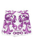 Dolce & Gabbana Maiolica Cotton Print Pleated Shorts Purple